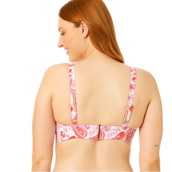 Time and Tru Women's Classic Plunge Swim Bikini Top Size S (4-6) Paisley print - Picture 2 of 10